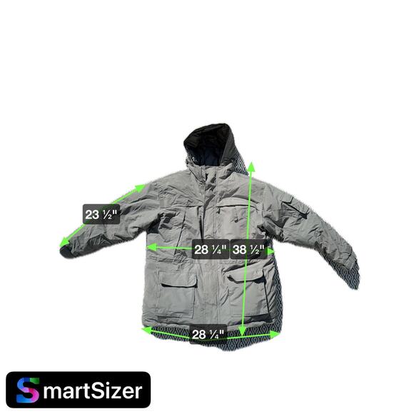 GL Artic Series Down Filled Vibes Jacket Hooded Zip Up Winter Warm Grey‎ Mens XL - Picture 6 of 9